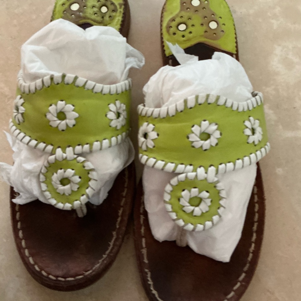 Jack Rogers lime green sandals